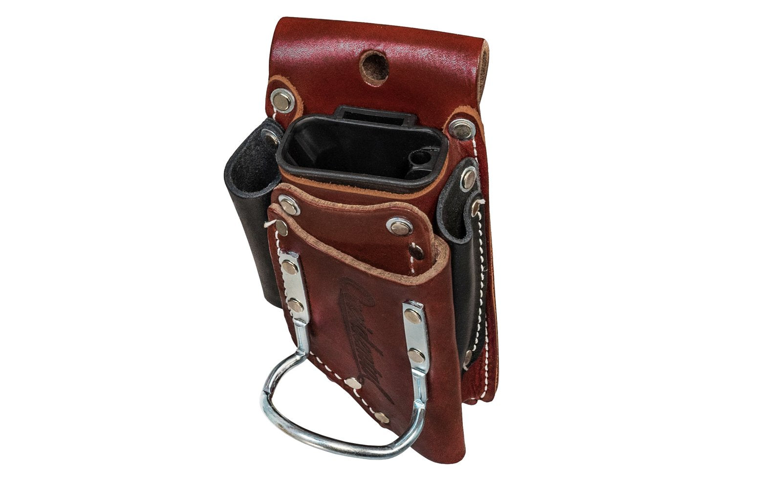 Occidental Leather 5-in-1 Tool & Hammer Holder Holster ~ 5520 - Made in USA ~ Made of Sturdy genuine Leather - 5-in-1 holster - 4" Projection  - 5-in-1 Holder -  Holster - Offers holders for hammer, lumber crayon or screw driver, pliers