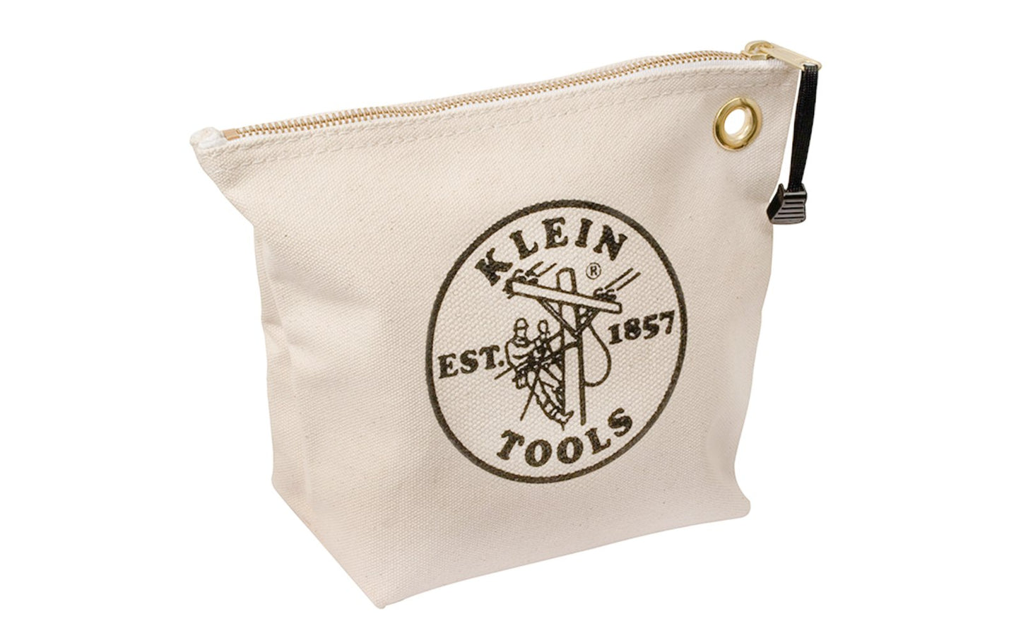 Klein Tools - Made in USA ~ Model 5539NAT - Tough Canvas material - Klein Canvas Pouch - Large Klein Canvas Bag - Storage for pliers, wrenches, & other tools - Klein Canvas Zipper Bag - Made with tough No. 8 canvas for added durability - Heavy-duty zipper - 092644552632 - Canvas Zipper Bags, Consumables - Wide Bottom - 10"  x  8"  x  3-1/2" 