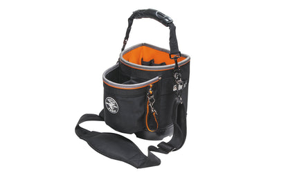 Klein Tools - Model 55419SP-14 - 16 pockets for greater tool storage - Large zipper pocket to secure small parts & tools - Fully molded bottom for stability & protects from the elements - Orange interior to find tools faster - 1680d ballistic weave for durability - Shoulder strap with extra padding & handles 