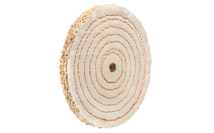 The 6" Sisal Buffing Wheel ~ 1/2" Thick is a workhorse for aggressive cutting & coarse buffing. 1/2" wide thickness. 1/2" hole diameter. Dico Polishing Company 528-38-6 ~ Made in USA.