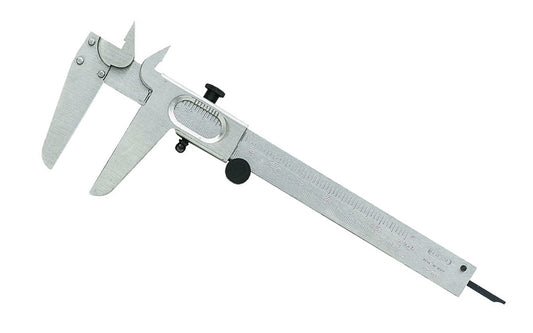 General Tools Vernier Caliper ~ Standard & Metric - 5" opening capacity  ~ Model 722 ~ Delivers quick & accurate inside & outside diameter measurements, depth & step measurements ~ Etched graduations in steel - Millimeters & 16ths ~ Graduations: Every mm & 16th of an inch (main scale); every 0.1mm & 128th of an inch (vernier scale) ~ 5" capacity (125 mm) ~ 038728722003