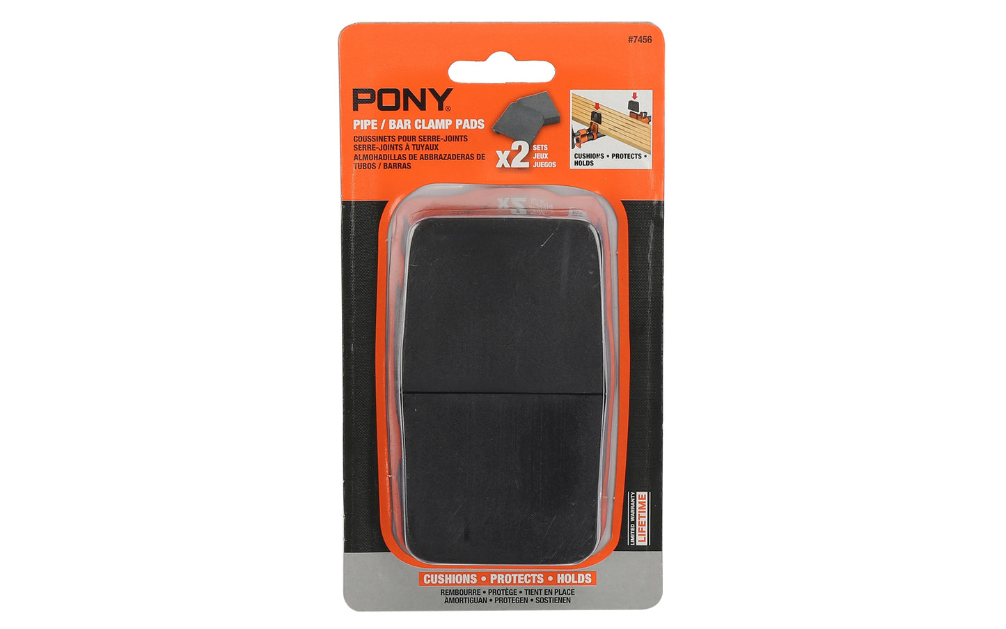 Pony Pipe / Bar Clamp Pads - Pony / Jorgensen Model No. 7456 - Cushions, holds, & protects - Non-marring, non-sticking, non-slipping durable plastic pads