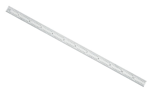 General Tools 12" Stainless Rule (10ths, 100ths, 32nds, 64ths) - Model No. CF1216 - Polished stainless steel finish. Precision made Machinist Rule - 12" overall length x 1/2" wide