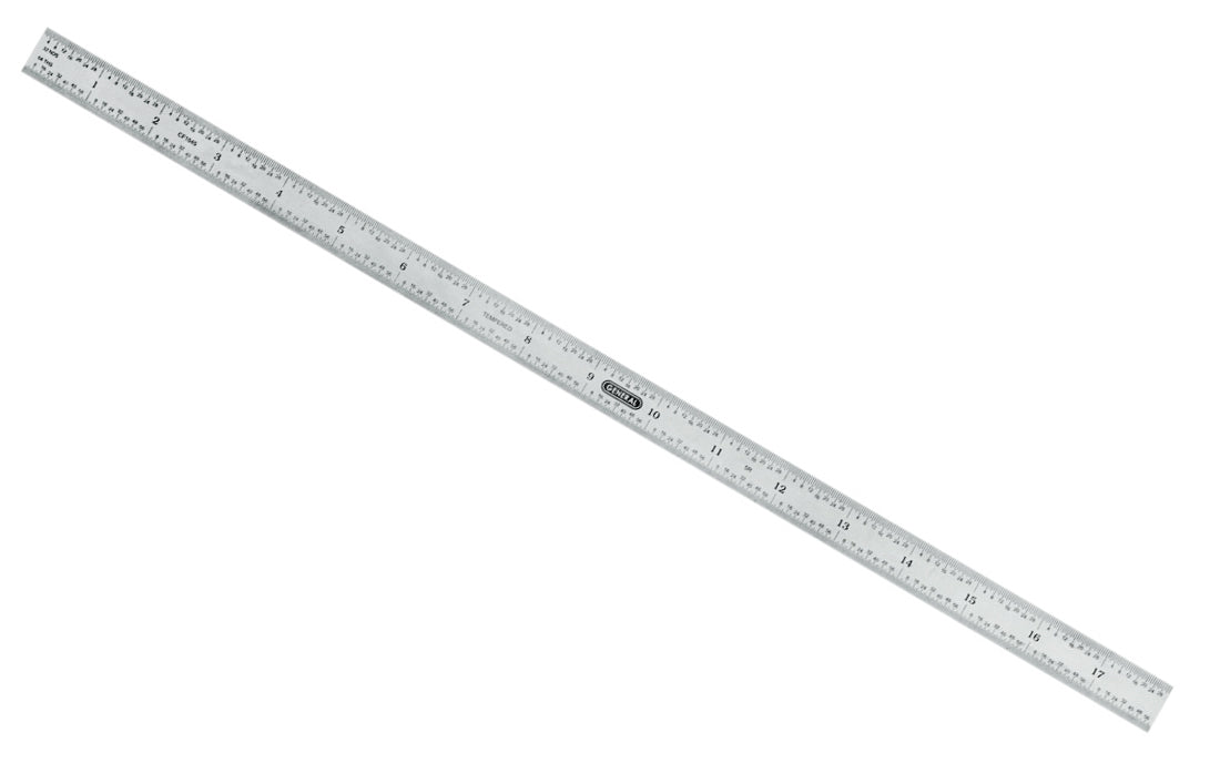 General Tools 18" Flexible Stainless Rule (10ths, 100ths, 32nds, 64ths) - Model No. CF1845 ~ 18" Overall Length ~ 3/4" wide ~ Satin Finish - Readings in 10ths, 100ths, 32nds, 64ths