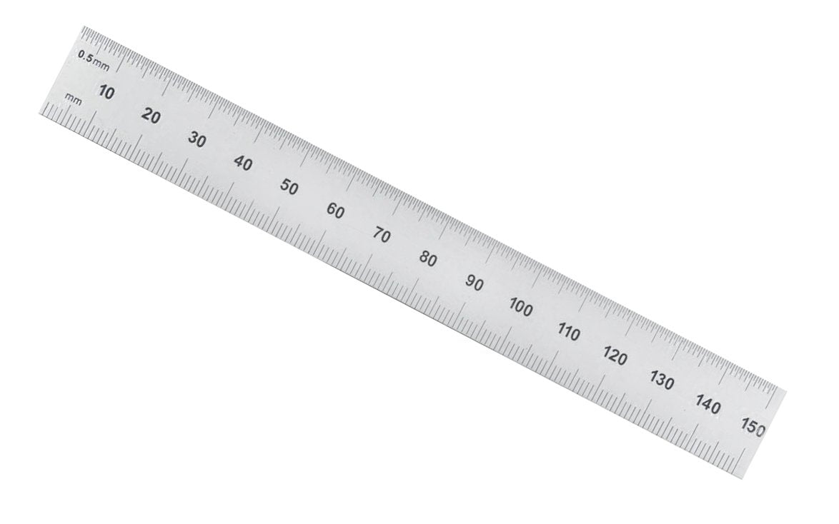 General Tools 6" Rigid Stainless Rule (mm, 0.5 mm, 32nds, 64ths) - Model No. CF667me ~ Readings are in millimeters, 0.5 mm, 32nds, 64ths - Satin Finish Stainless Finish ~ Rigid rule 