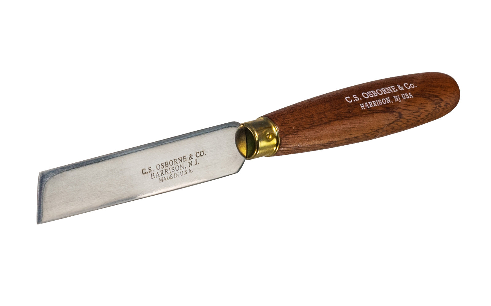 CS Osborne Square Point Knife - 3-3/4" Blade ~ No. 76 - Brass ferrules - Hardwood Handle - Made in USA - Square Blade Knife - Osborne #76 Knife ~ 096685600420