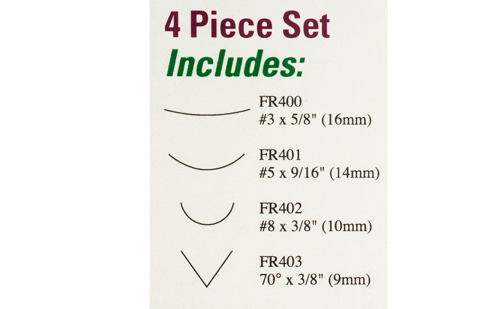 Flexcut Wide Palm Carving Set ~ FR404 - 4-piece set - Includes Sweep #3 x 5/8" (16 mm), Sweep #5 x 9/16" (14 mm), Gouge #8 x 3/8" (10 mm), Parting V-Tool 70° x 3/8" (9mm) - High Carbon Steel blades - Ash wood handles - Palm Carving Tool Set - Made in USA
