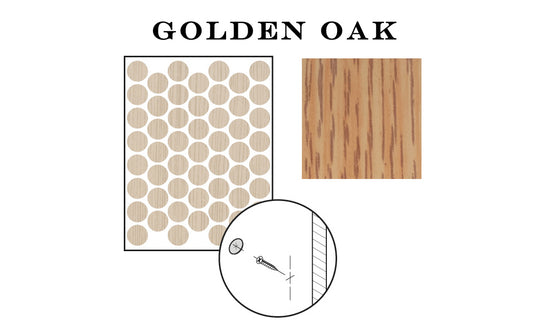 FastCap 9/16" Golden Oak Adhesive Cover Caps - Woodgrain PVC ~ 265 Pieces - Model No. FC.MB.916.GO