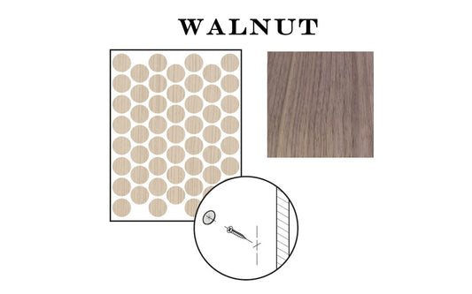 FastCap 9/16" Walnut Adhesive Cover Caps - Unfinished Wood ~ 260 Pieces - Model No. FC.MB.916.WA