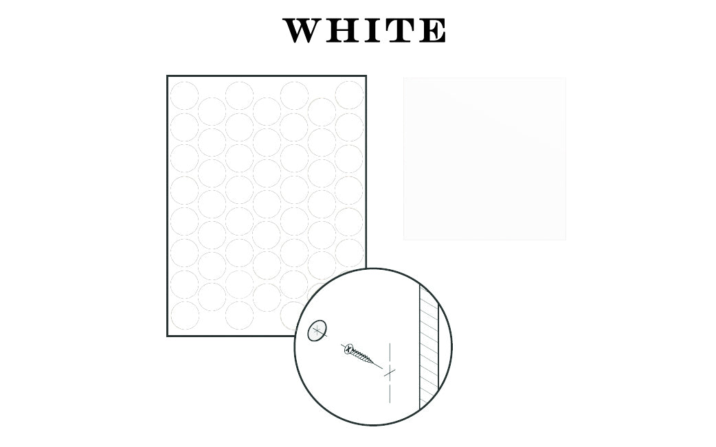 FastCap 9/16" White Adhesive Cover Caps - Solid PVC ~ 1060 Pieces - Model No. FC.SP.916.WH