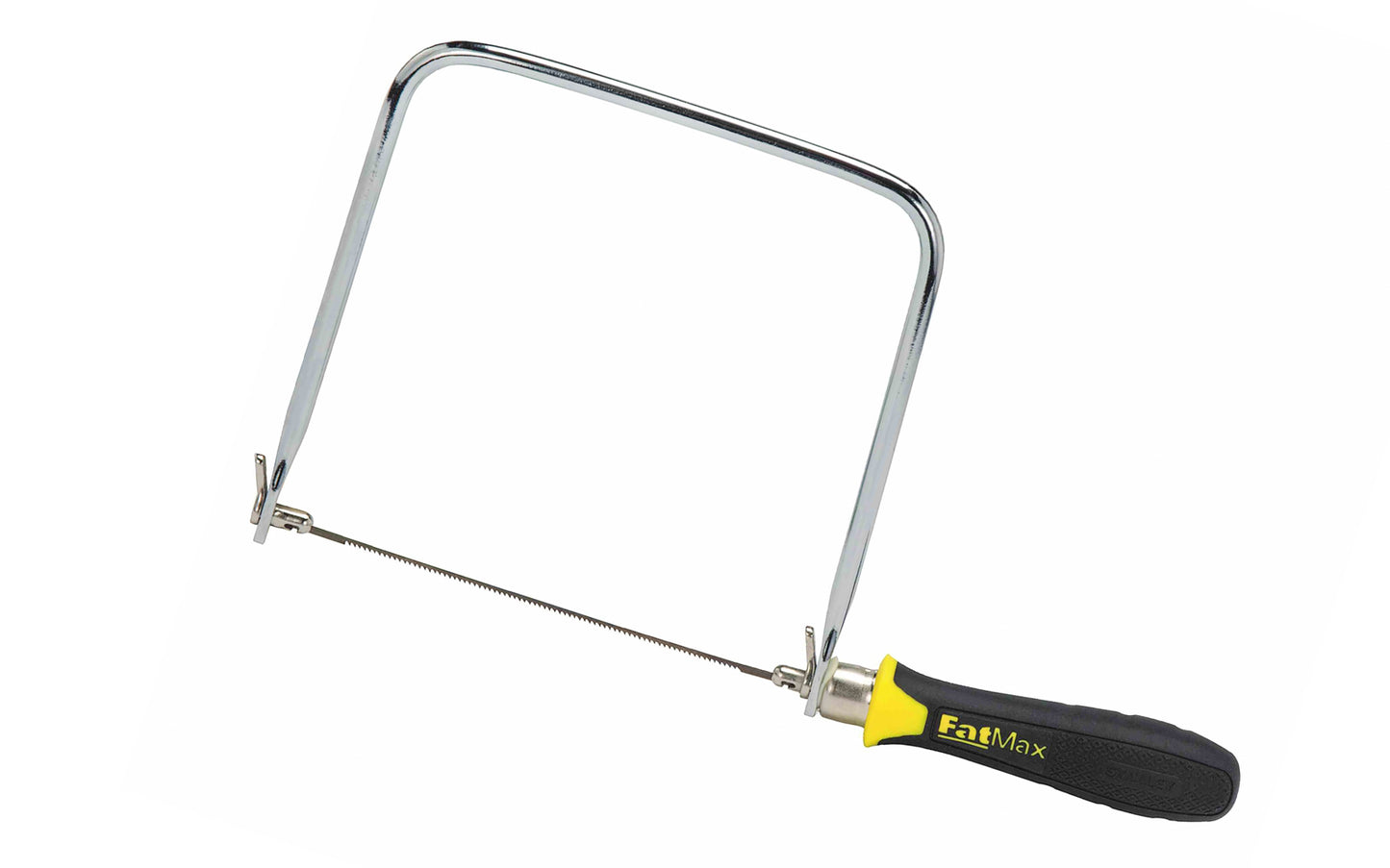 Stanley 6-3/4" FatMax Coping Saw With Four Blades ~ 15-106A - Blades can be turned 360º at 45º increments - High-grade carbon hardened & tempered blade provides