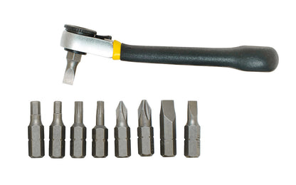 General Tools ~ Model No. 80078 ~ Ratcheting Offset Screwdriver Set is ideal for use where screws are concealed or obstructed, leverage is required, or turning space is limited ~ Square Drive bits ~ Square Drive sockets ~ Torx Drive Bits ~ Extension handle ~ Square Drive adapter ~ Screwdriver blades ~ Hardened, tempered alloy steel ~ 038728800787