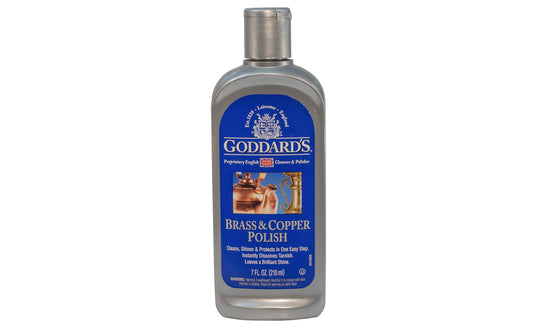 Goddard's Brass & Copper Polish ~ 7 oz - Removes Toughest Tarnish with no Rubbing or Buffing - Provides Anti-Tarnish Protection - Use on Metals Such as Brass, Copper, Chrome, Aluminum, Pewter & more - Model No. 708184