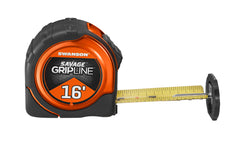 Swanson Savage Gripline 16' Tape Measure ~ Magnetic Tip - Model SVGL16M1 - Grips PVC, Conduit & Pipe up to 2" in diameter
