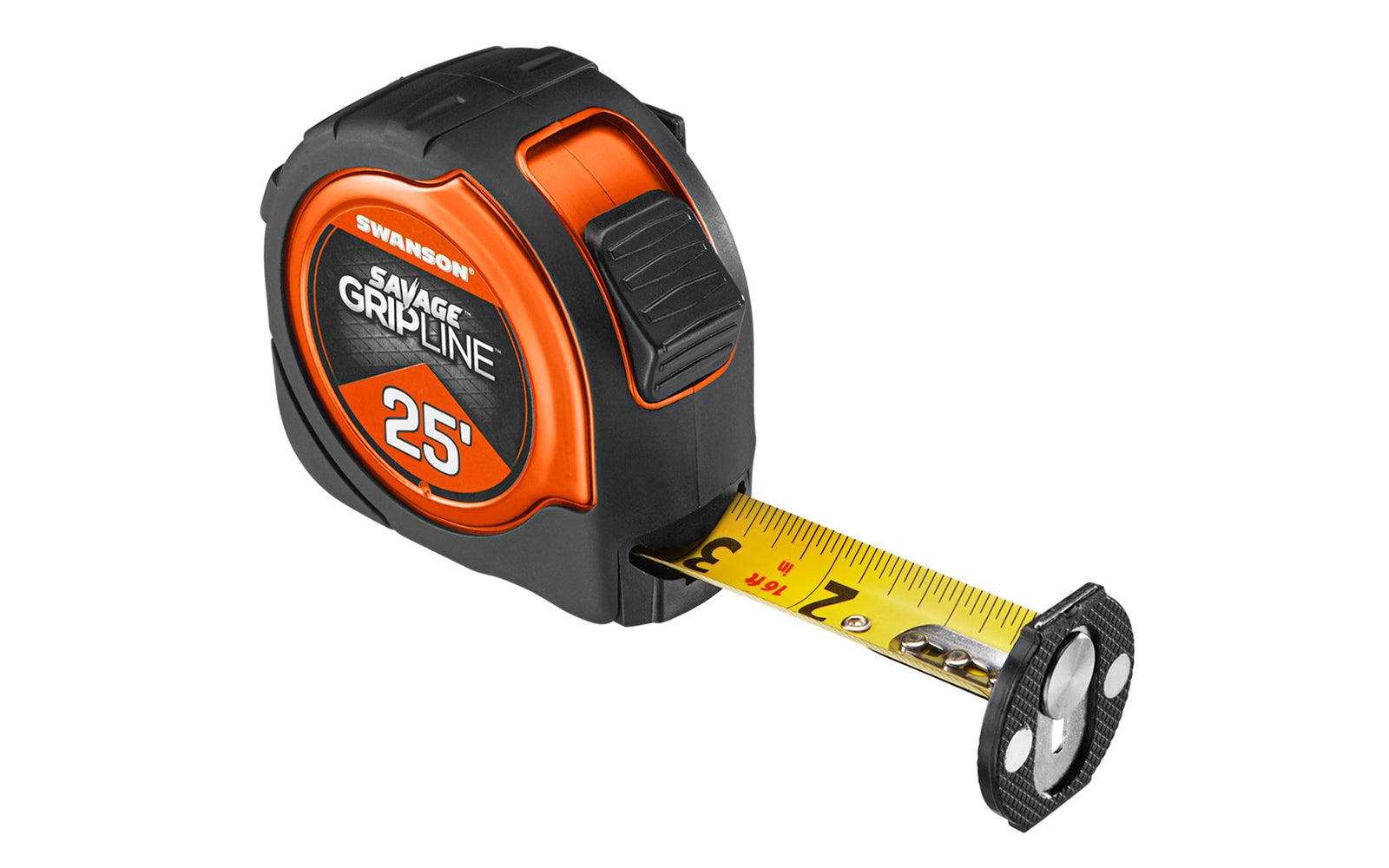 Swanson Savage Gripline 25' Tape Measure ~ Magnetic Tip - Model SVGL25M1 - Grips PVC, Conduit & Pipe up to 2