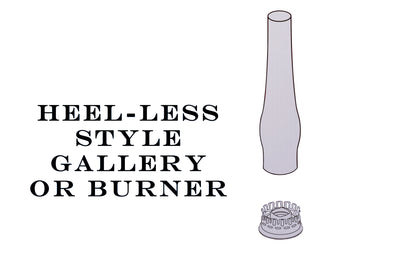 Aladdin Chimney ~ This quality 'Aladdin Heelless Chimney R910' has a 12-1/2" high chimney for Heel-less style Gallery or Burner Top. Has a special Heel-less Base (smooth base).