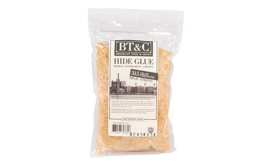 Hide Glue ~ 315 Gram Strength - High Stress - 1 lb Bag - MS-HIDEGL.315-1 ~ great for instrument makers & lutherie work where a joint will be under constant force  ~ Made in USA ~ Dry granules  -  1 lb bag   (453 g) - Resealable bag - 100% natural hide glue