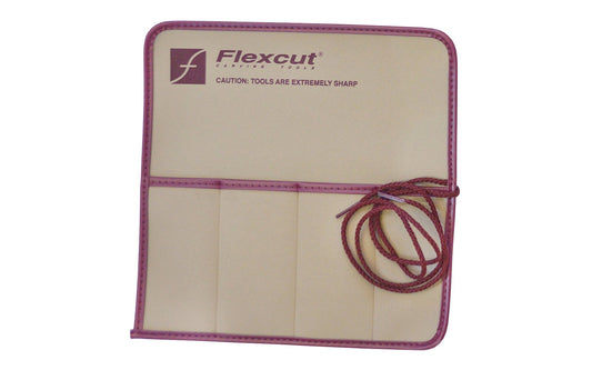 Flexcut 4-Piece Tool Roll - KN00 ~ Conveniently organize & protect your carving tools. This tool roll will accept up to 4 Flexcut Knives, Micro Tools or Scorps to protect your edges - four-pouch tool roll - Flexcut Tool Roll ~ Made in USA ~ 651646500005