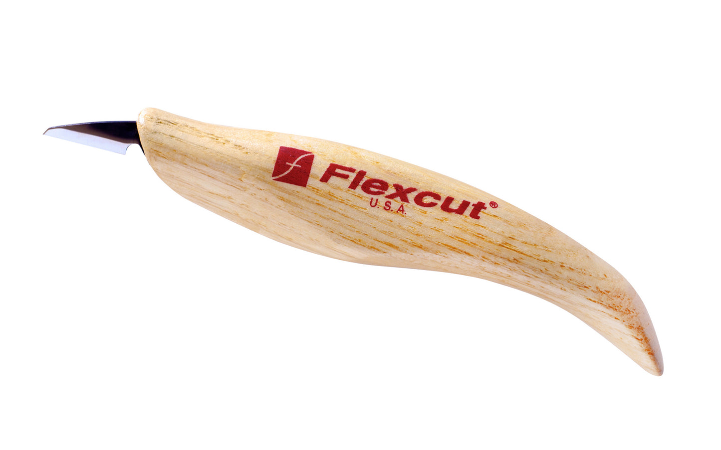 Flexcut Mini Detail Carving Knife ~ KN27 - Made in USA ~ 7/8" (22 mm) bevel blade length - High Carbon Spring Steel blade - Tempered to HRC 59-61 ~ Mini-Detail Knife has a straight blade. It is made from ultra-thin material to not disturb adjacent wood for very delicate cuts