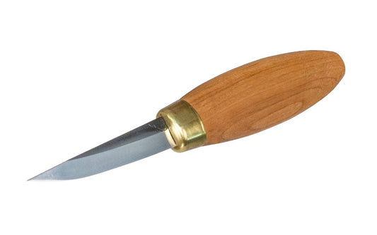 Flexcut Sloyd Knife & Sheath - Made in USA ~ High Carbon Steel blade ~ 2-7/8" long blade ~ Great for carving & detailing delicate areas ~ Cherry handle with brass collar Includes Leather Sheath - With Leather Sheath ~ Model No. KN50 ~ 651646500500