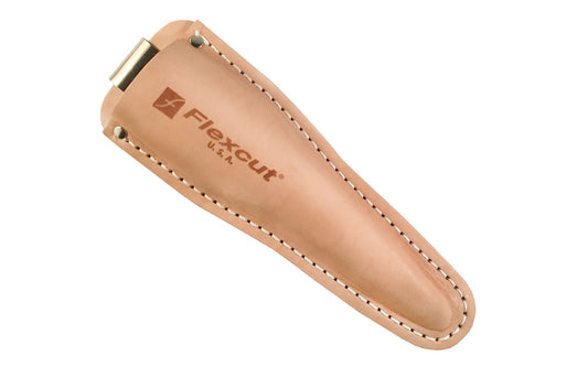 Flexcut Leather Knife Sheath - Model No. KN06 ~ 100% Leather - Belt Clip on Sheath ~ Blade stop is fixed at the bottom of the sheath to keep the point from cutting through - 1-1/2" pouch opening ~ Made in USA ~ 651646501163