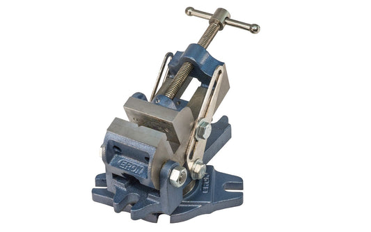 Japanese 2-1/2" Angle Drill Press Vise with swivel base - Eron Vise ~ Top faces & side faces have a ground finish for high accuracy - 2-1/2" jaw opening - 2-1/2" jaw width - Eron Model No. P250AS - Main screw with acme thread for smooth operation & allows for powerful clamping - 12 lb. weight - Heavy Duty - Angle adjustment on vise - 360° rotating swivel base 