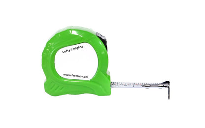 FastCap Mini Tape Measure - Model No. PSSR-6 MINI ~ Lefty / Righty style ~ High-contrast 5/8" wide blade ~ 6' long tape ~ Erasable notepad ~ Standard Reverse - Mini Green Tape Measure Fastcap - 2"  x  2" x  1" - 663807024992 - Fastcap Small Tape Measure - 6 feet long - Fastcap Minitape - Locks