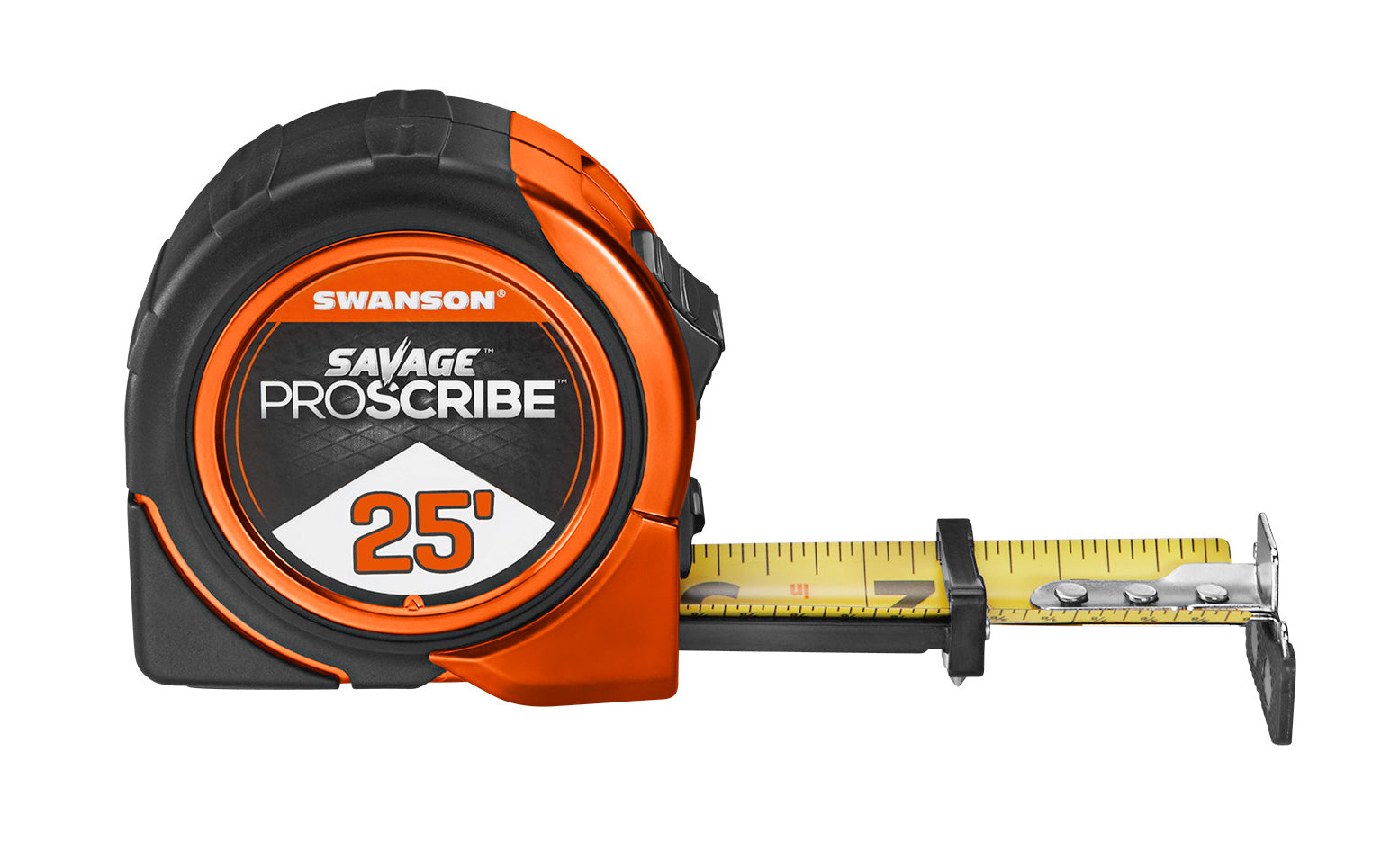 Swanson Savage Proscribe 25' Tape Measure ~ Magnetic Tip - Scribes circles into surfaces with centering pin - Model No. SVPS25M1