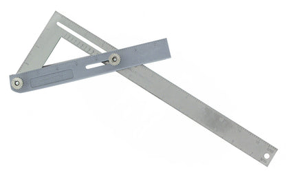 Mayes Squangle ~ 10 in 1 Tool - Model No. 10231 ~ Made in USA ~ Rule, Level, Square, T-Square, Layout Jig, Protractor, Pitch Finder, Sight Plumb, Straight Edge, & Rafter Square ~ Thumbscrews tighten for angles of 45° to 90° ~ 028452102318