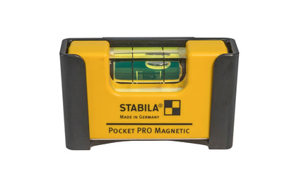 Stabila Pocket Level Pro Magnetic ~ Mini Level - Made in Germany - 2-1/2" long ~ Model No. 11901 - Professional mini-format spirit level with tough rectangular aluminium core housing & two precision-milled measuring surfaces with V-groove for horizontal & vertical measurements on flat & round surfaces 