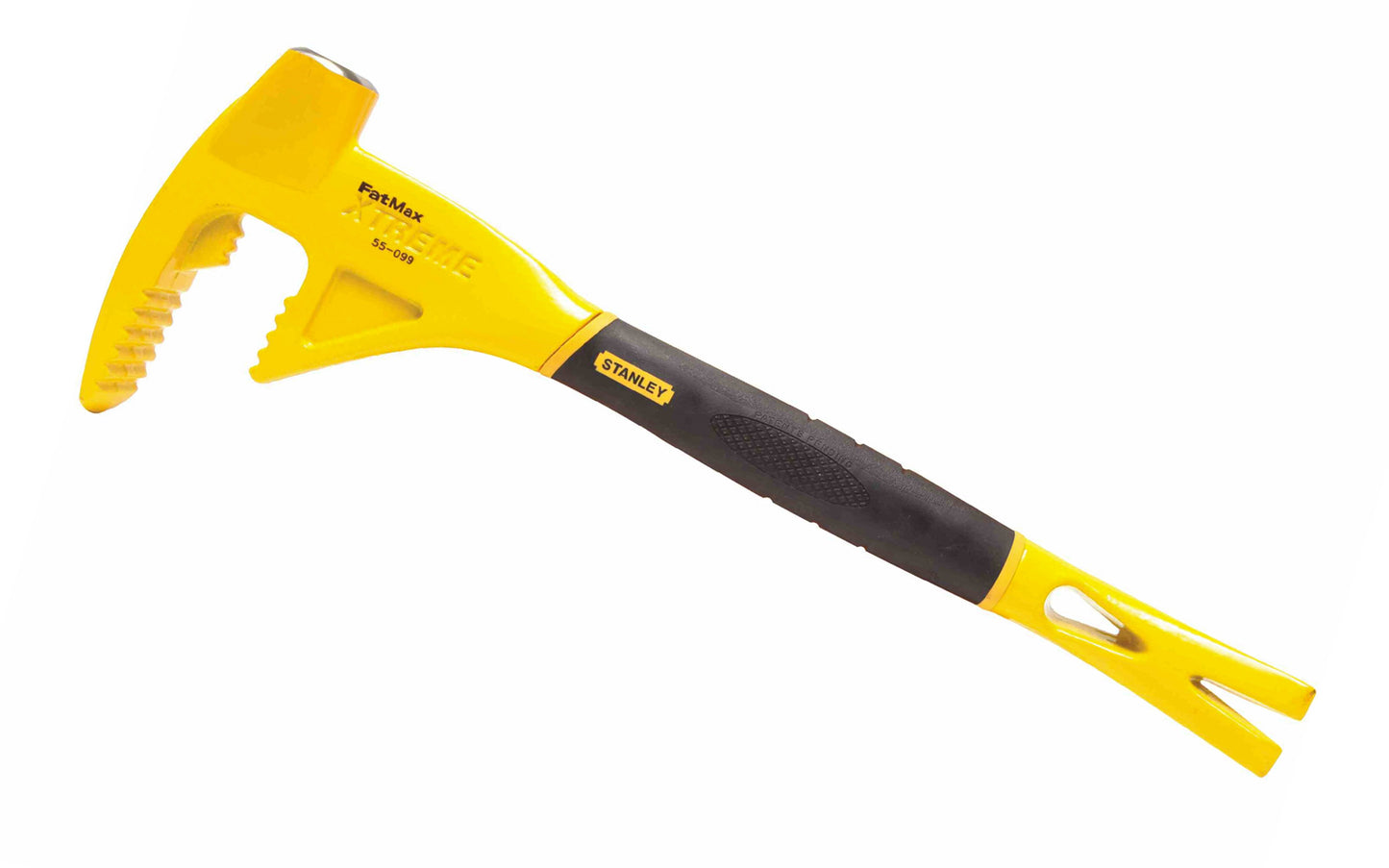 Stanley FatMax 18" Functional Utility Bar ~ 55-099 ~ 4-in-1 tool for prying, splitting, board bending & striking jobs - One Piece all-forged steel pry bar is designed for heavy demolition work