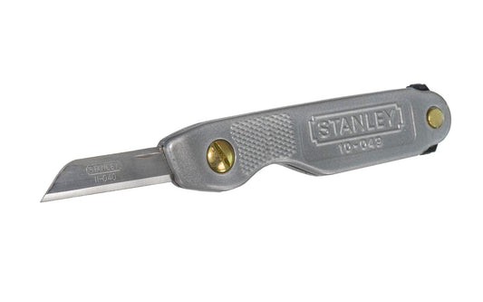 Stanley 4-1/4" Pocket Knife with Rotating Blade ~ 10-049 - Blade folds into handle for safe storage - Takes Stanley Blades No. 11-040 & No. 11-041