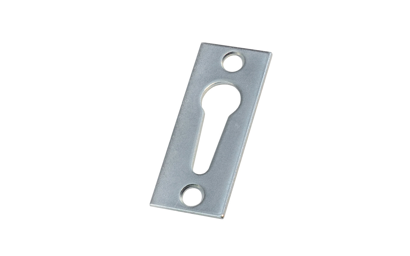 Steel Keyhole Hanger Plate - Single Keyhole ~ KV Model No. 521-ZC - The single hole keyhole fastener will join two surfaces together. The plate can also be mounted in a recess application for a perfect flush fit - Knape & Vogt
