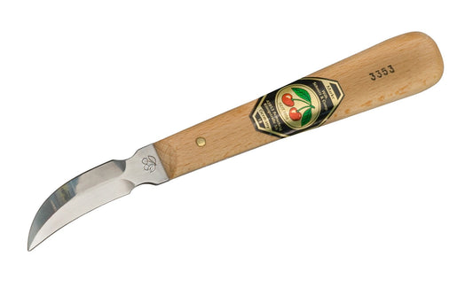 Two Cherries Chip Carving Knife ~ Double Sided, Curved Edge - Model No. 3353 ~ 1-1/2" Long Blade - Double curved blade 