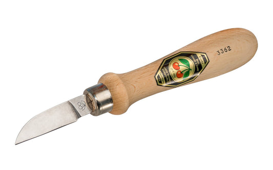 Two Cherries Chip Carving Knife ~ Straight edge, short handle - Model No. 3362 ~ Made in Germany - Wood Carving Knife - 1-1/2" Long Blade