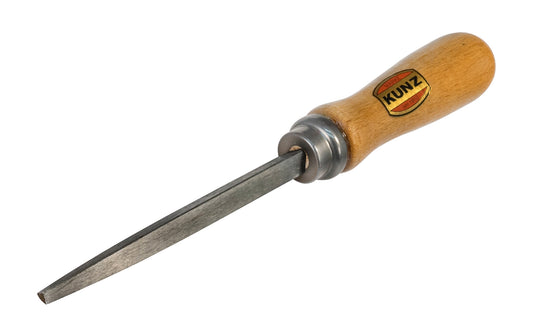 Kunz Triangle Burnisher ~ Model No. 123 ~ 5" long blade ~ Hardened blade ~ 9-5/8" long overall length ~ Important tool for final step of preparing a cabinet scraper