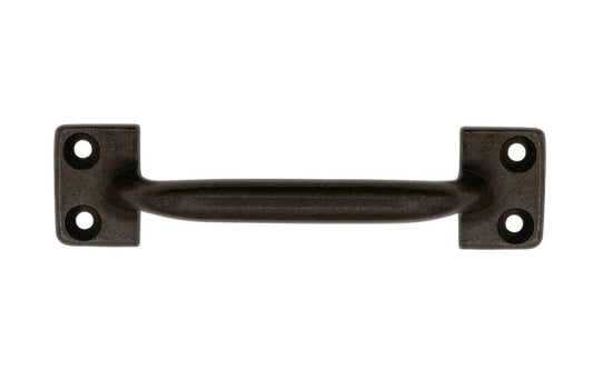 A Classic Cast Iron Handle ~ 3-9/16" On Centers with a satin black finish. Excellent for a variety of uses including drawers, cabinets, smaller doors, sashes, furniture, & screen doors. A classic looking handle excellent for adding charm & style to your home. Rustic-looking black finish with lacquer to resist rust.