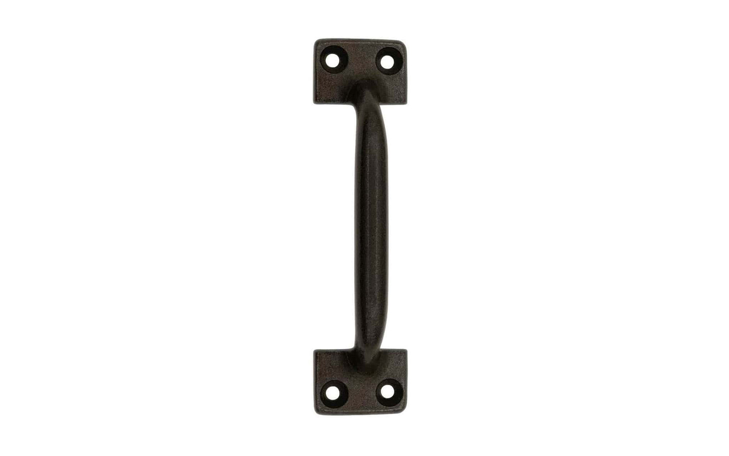 A Classic Cast Iron Handle ~ 3-9/16" On Centers with a satin black finish. Excellent for a variety of uses including drawers, cabinets, smaller doors, sashes, furniture, & screen doors. A classic looking handle excellent for adding charm & style to your home. Rustic-looking black finish with lacquer to resist rust.