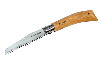 Opinel Garden Saw No. 12 ~  Made in France · 5" long blade ~ Foldable blade with stainless locking collar ~ Made of high carbon steel with an anti-corrosive coating ~ Beechwood handle 