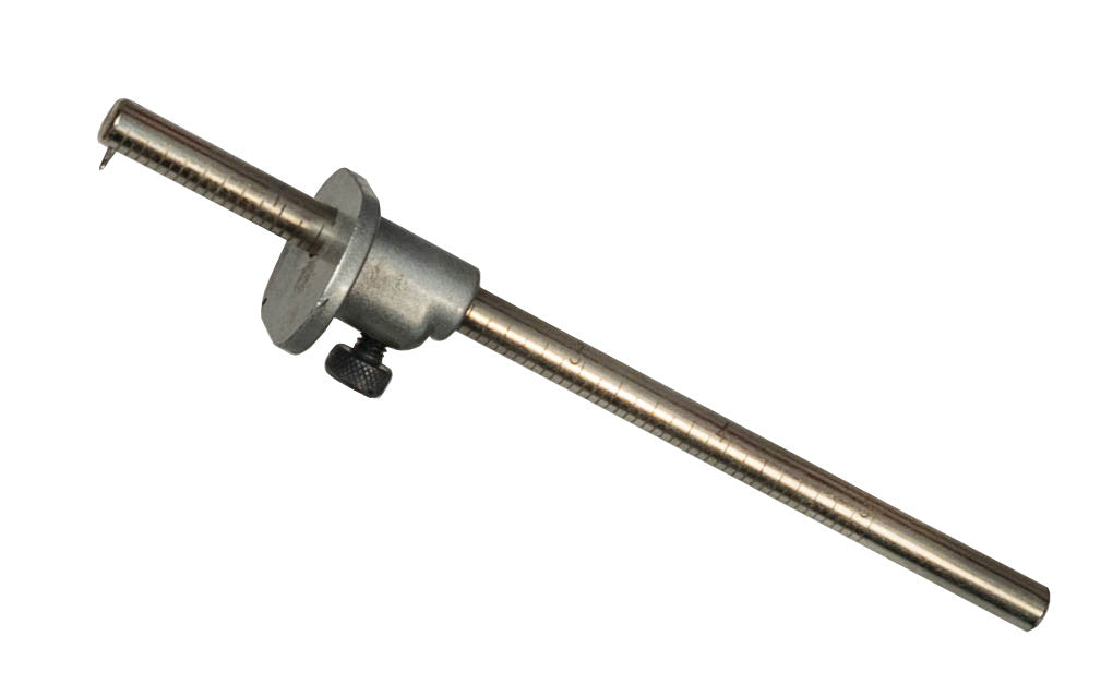Single Bar Marking Gauge ~ 6" Length ~ Die-cast head ~ 6" long nickel plated rod ~ Engraved measurements in 16ths ~ Fine-needle point for precision marking ~ Especially excellent for woodworking ~ General Tools Model 820 ~ 038728240507