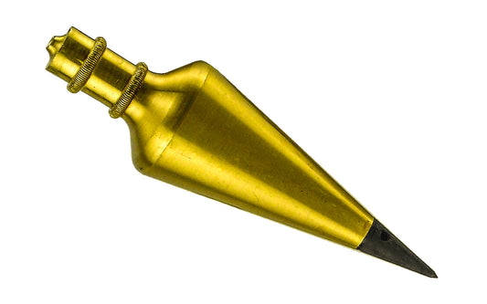 Solid Brass Plumb Bob ~ 16 oz ~ Machined of solid brass, fully polished & lacquered ~ Hardened steel point ~ Braided cord ~ Preferred by masonry, carpentry & surveying professionals ~ General Tools Model 800-16 ~ 038728426338