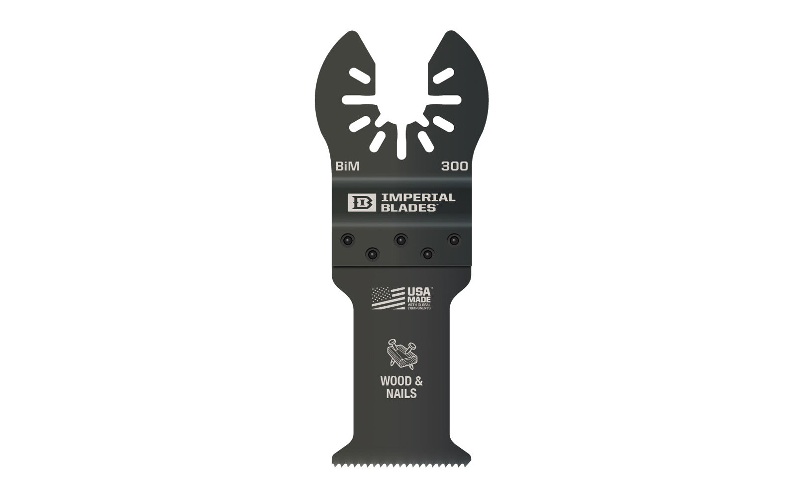 Imperial Blades "One Fit" 1-1/4" Standard Wood & Nails Blade 1 PC is a Bimetal blade with teeth set for Wood & Nails, Copper Pipe, Wood, PVC, Drywall. Blade Width: 1-1/4" (32 mm). Blade Depth: 1-5/8" (41 mm). Standard Wood & Nails Blade - BiM blade. Model No. IBOA300-1. 819846010247. BiM blade
