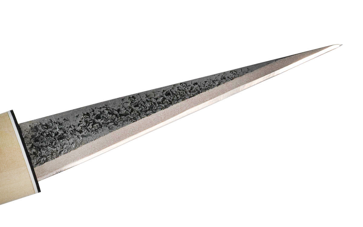 Kuri Japanese Laminated Steel Knife Closeup ~ 120 mm