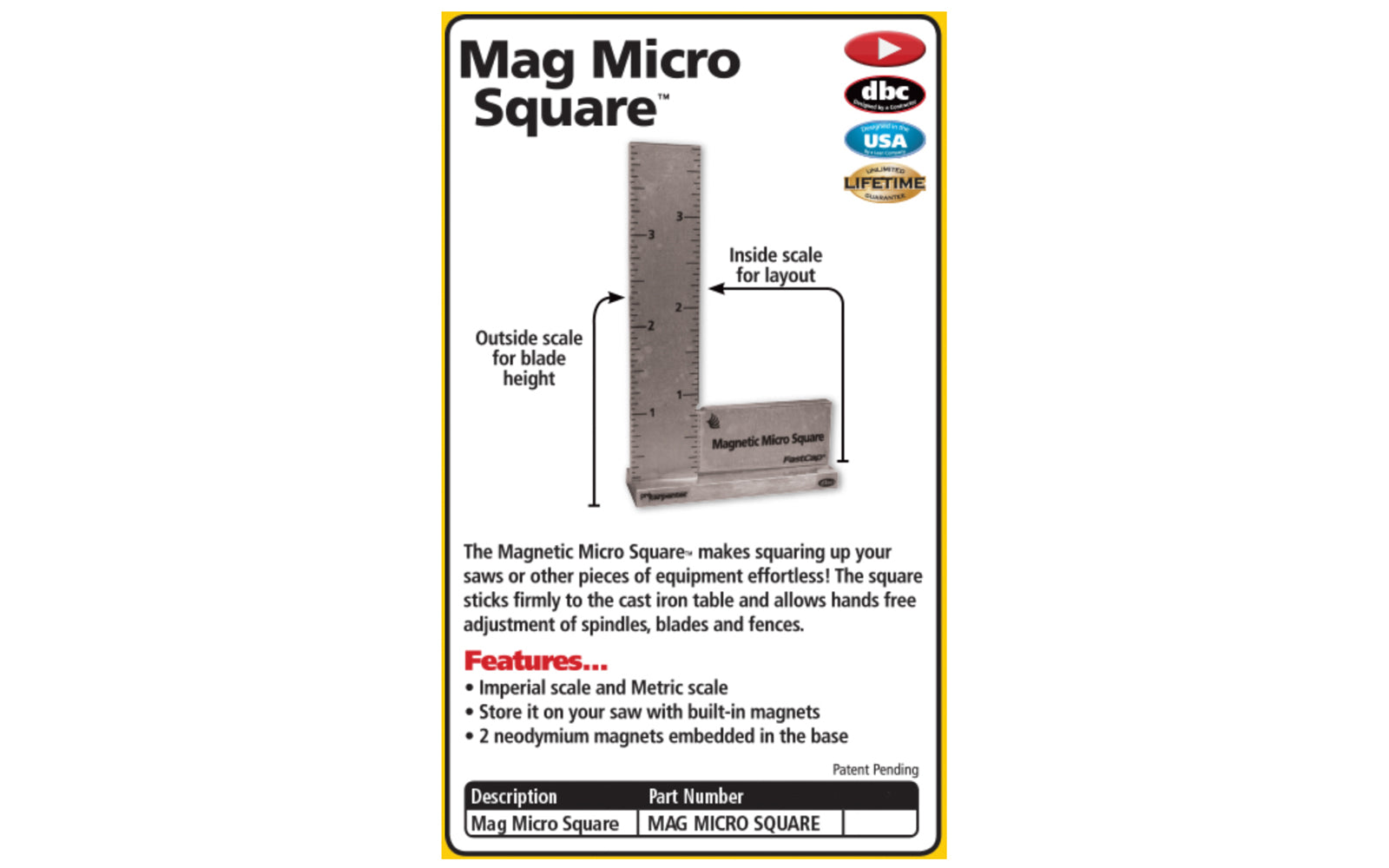 FastCap 4" Magnetic Micro Square