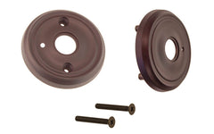 Classic Solid Brass Rosette Set ~ Privacy (Locking) ~ Oil Rubbed Bronze Finish