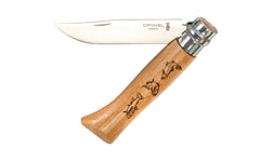 Opinel Stainless Steel Knife ~ Decorated "Fish" Handle ~ Foldable Blade