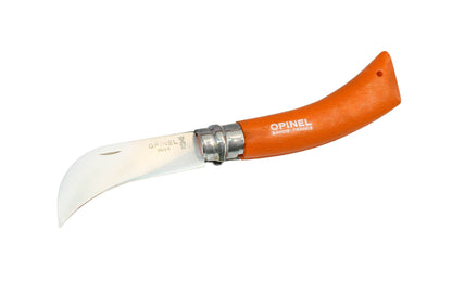 Opinel Stainless Steel No. 8 Pruning Knife ~ Orange Colored Handle ~ Made in France