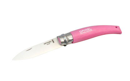 Opinel Stainless Steel No. 8 Garden Knife ~ Pink Colored Handle ~ Made in France