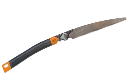 Made in Japan · Crosscut Teeth: 12 TPI ~ Great multi-purpose saw ~ Foldable blade with locking mechanism ~ Overall Saw Length: 21" ~ 1-1/2" narrow blade - good for tight areas ~ Teflon coated blade helps prevent blade from staining ~ Blade is removable ~ Great for both dry & green woods