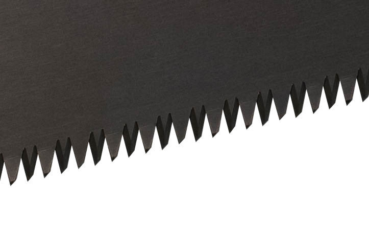 Made in Japan · Crosscut Teeth: 12 TPI ~ Great multi-purpose saw ~ Foldable blade with locking mechanism ~ Overall Saw Length: 18-3/4" ~ 1-7/16" narrow blade - good for tight areas ~ Teflon coated blade helps prevent blade from staining ~ Blade is removable ~ Great for both dry & green woods